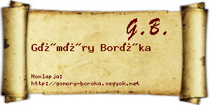 Gömöry Boróka névjegykártya